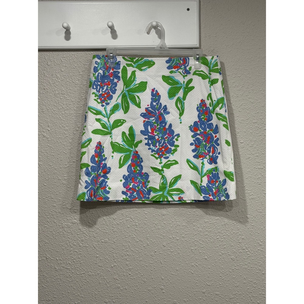 Lilly Pulitzer Lynnie Honeycomb Piqué Floral Mini Skirt 6 Coastal Resort Beach - Picture 2 of 7